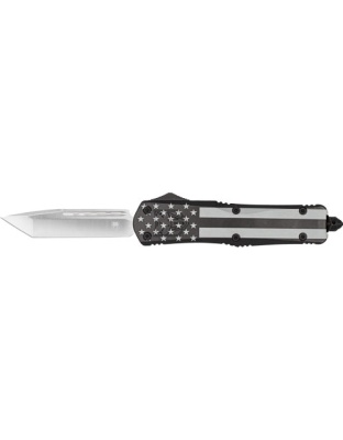 Cobratec Knives Large FS3 Out-the-Front Black Out Flag 3.5" D2 Tanto Ns