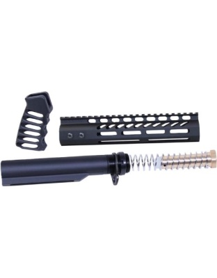 Guntec USA AR-15 9" Pistol Brace Build Kit & Buffer Tube Black