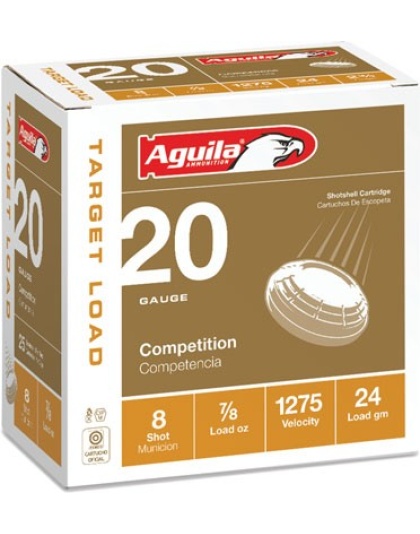 Aguila Shotshell 20 Gauge 2.75" 7/8 Ounce #8 250 Rounds Case Lot