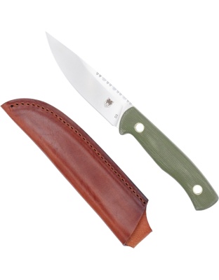 Cobratec Knives Koonsman 4" Fixed Blade Od Green D2 with Leather Sheath