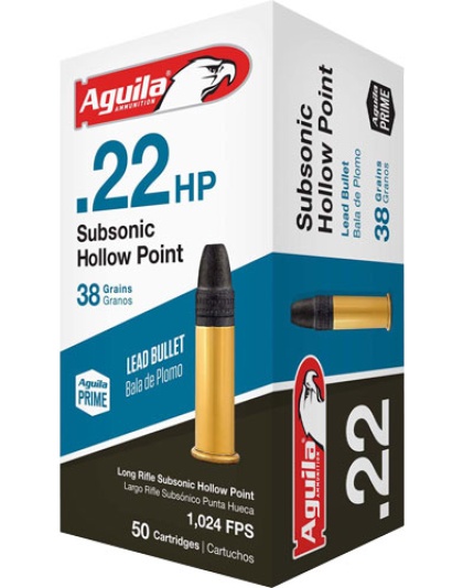 Aguila Subsonic.22 LR 38 Grain Lead-Hollow Point 1000 Rounds Case Lot