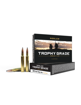 Nosler Partition Trophy Grade Rifle Ammunition 280 Ackley Improved 160 gr PSP 2950 fps 20/ct