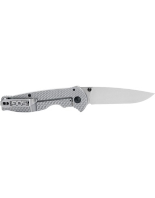 SOG Knife Flash Fl Stone Washd 3.44" Clip Point Stainless Steel Handle