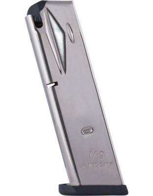 MEC-Gar Magazine Beretta 92FS 9 mm Luger 15 Rounds Nickel
