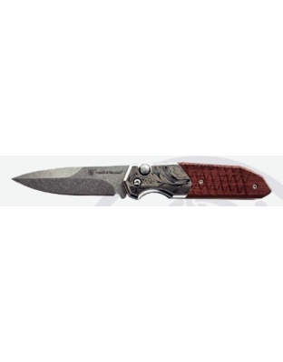 Smith & Wesson Knife Unwavered Automatic 3.3" Drop Point Satin/Wood