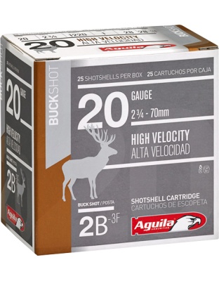 Aguila Shotshell 20 Gauge 2.75" #2 Buck 25 Rounds 10 Boxes per Case