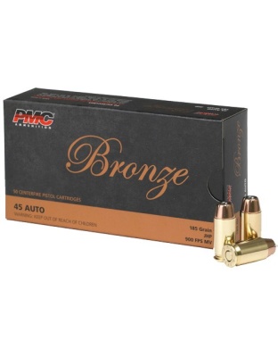 PMC 45 Automatic Colt Pistol 185 Grain Jacketed Hollow Point 50 Rounds 20 Boxes per Case