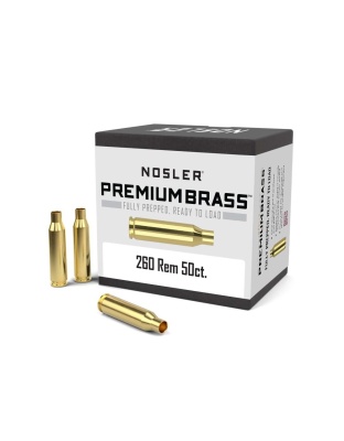 Nosler Unprimed Brass Rifle Cartridge Cases.260 Rem 50/ct