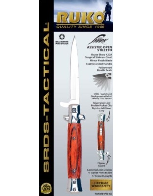 Ruko Folder Spring Assists 4" Pakkawood Handle Clamshell