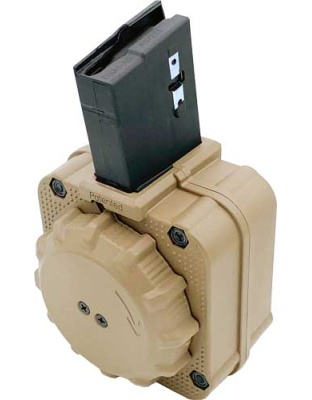 ProMag Magazine AR-15 223 65 Rounds Drum Flat Dark Earth Polymer