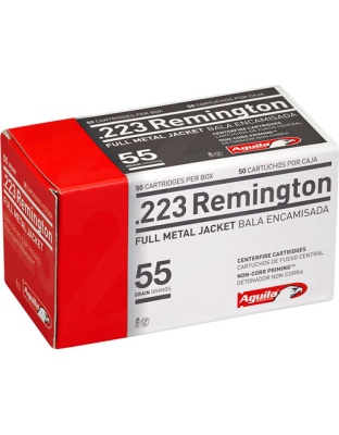 Aguila 223 Rem 55 Grain Full Metal Jacket 50 Rounds 20 Boxes per Case