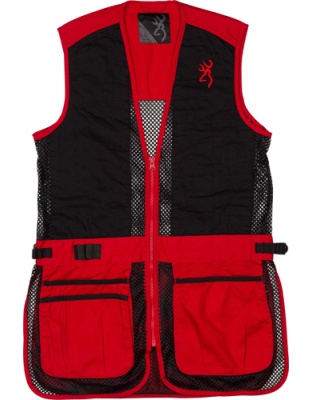 Browning Mesh Shooting Vest R-Hand Youth's Medium Black/Red
