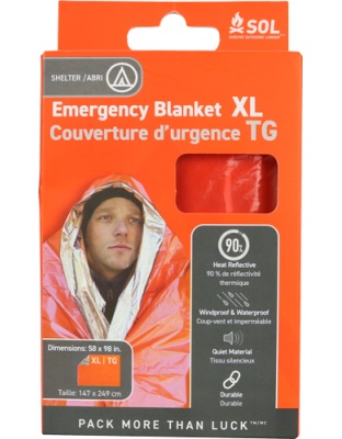 Arb Sol Emergency Blanket Extra Large 3.2 Ounce 58"X96" Made in USA