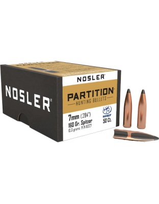 Nosler Bullets 7 mm.284 160 Grain Partition 50 Count