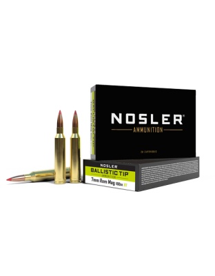 Nosler Bullets Boat Tail 7mm Remington Magnum 160 Grain Ballistic Tip 20 Rounds