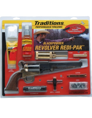 Traditions Bp Revolver 1851 Navy 44 Caliber Brass/Wal Redi-Pk