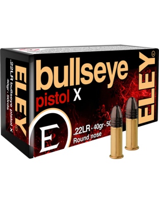 Eley Bullseye Pistol 22LR 40 Grain Round Nose 50 Rounds 100 Boxes per Case