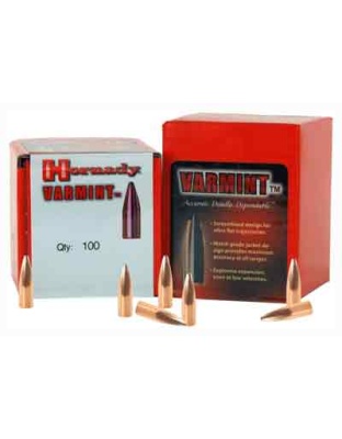 Hornady Bullets 22 Caliber.224 60 Grain Jacketed Soft Point 100 Count 40 Boxes per Case