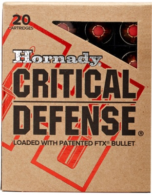 Hornady Critical Defense 40 S&W 165 Grain Ftx 20 Rounds 10 Boxes per Case