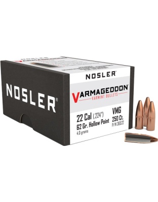 Nosler Bullets 22 Caliber.224 62 Grain Varmageddon Fbhp 250 Count