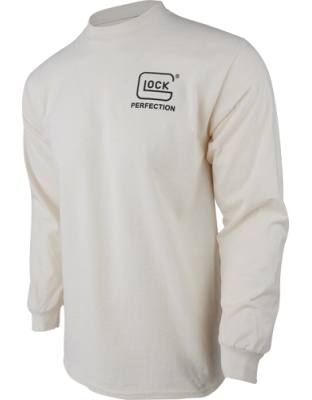Glock Born in Austria Long Sleeve Shirt Tan Medium