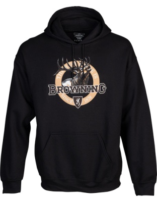 Browning Hoodie Vintage Emblem Elk Black Large