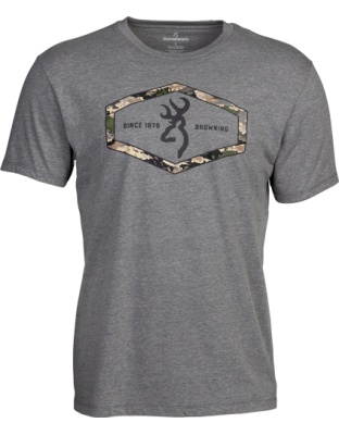Browning Short-Sleeve T-Shirt Browning Hexlock Heather Gray Large