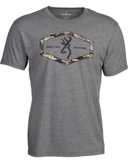 Browning Short-Sleeve T-Shirt Browning Hexlock Heather Gray Large
