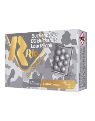 Rio Ammunition 12 Gauge 2.75" 00 Buck Low Recoil 9 Pellet 5 Rounds 50 Boxes per Case