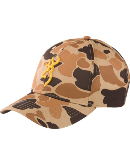 Browning Rimfire Cap Buckmark Logo Vintage Tan Camo Velcro