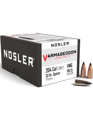 Nosler Bullets 20 Caliber.204 32 Grain Varmageddon Tipped 100 Count