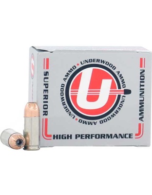 Underwood Ammo 38 Super +P 124 Grain Jacketed Hollow Point 20 Rounds 10 Boxes per Case