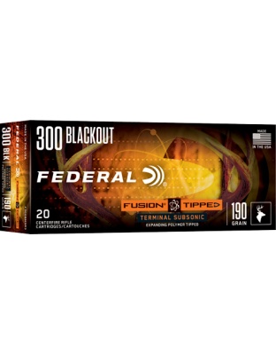 Federal Fusion 300 Aac 190 Grain Subsonic Fusion 20 Rounds 10 Boxes per Case