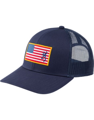 Browning Cap Glory Mesh Snapback Amer Flag Patch Blue One Size Fits Most