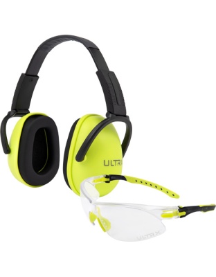 Allen Ultrx Blocker Ear & Eye Combo Youth Lime Muff/Clear Eyes