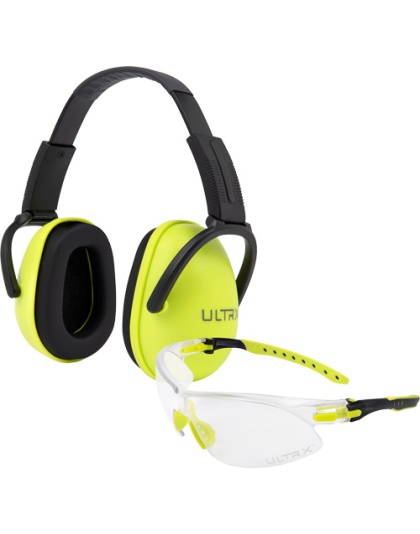 Allen Ultrx Blocker Ear & Eye Combo Youth Lime Muff/Clear Eyes