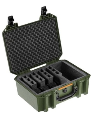Pelican Vault V300 Large 5 Pistol Case Pre Cut Foam Olive Drab Green