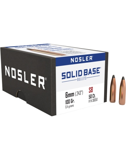 Nosler Bullets 6 mm.243 100 Grain Solid Base Sp 50 Count