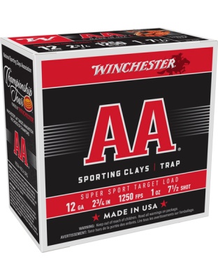 Winchester Ammunition AA 12 Gauge 2.75" 1 Ounce #7.5 1250 Feet Per Second 250-Round Case