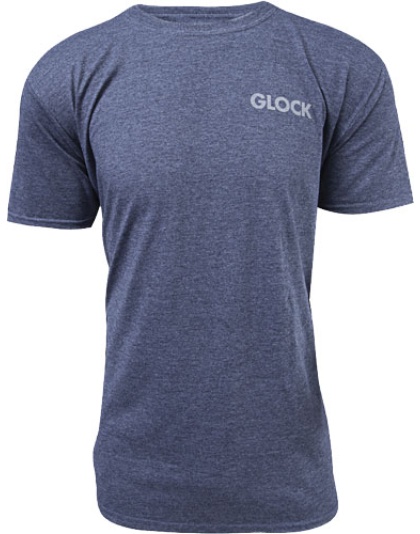 Glock Heathered Navy Pistol Flag T-Shirt Medium