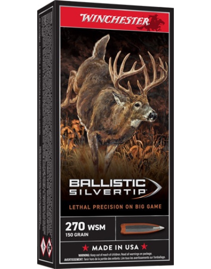 Winchester Ammunition Supreme 270 Winchester Short Magnum 150 Grain Silver Tip 20 Rounds 10 Boxes per Case