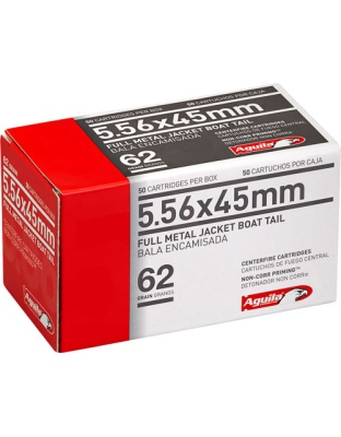 Aguila 5.56X45 62 Grain Full Metal Jacket Boat Tail 50 Rounds 20 Boxes per Case