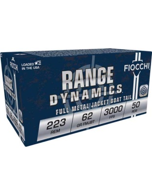 Fiocchi.223 Rem 62 Grain Full Metal Jacket Boat Tail 50 Rounds