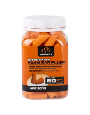 Walker's Foam Ear Plugs 32dB Jar 50/ct
