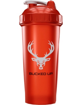 Bucked Up Shaker 28 Ounce Red & White Bpa Free