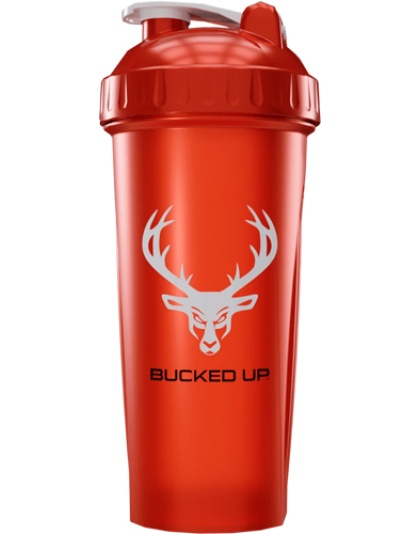 Bucked Up Shaker 28 Ounce Red & White Bpa Free