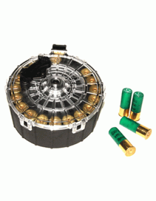 ProMag Magazine Saiga 12 Gauge 20 Rounds Drum Black Polymer