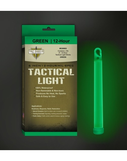 Tactical Shield Light Stick 12 Hour 6" Green 10-Pack