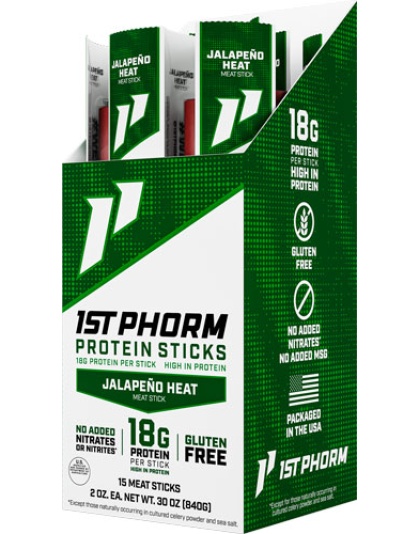 1ST Phorm Protein Beef Sticks Jalepeno Heat 15 Sticks