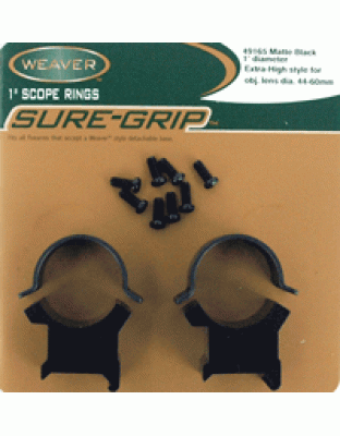Weaver Rings Detachable Top Mount Sure-Grip 1" X-High Matt